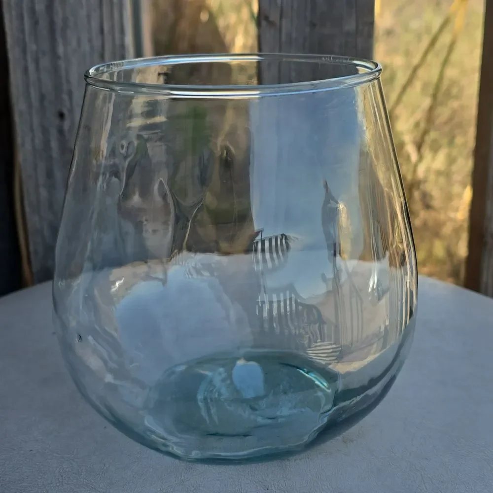 BLOWN GLASS  TERRARIUM - or VASE -  approx 6 inches tall